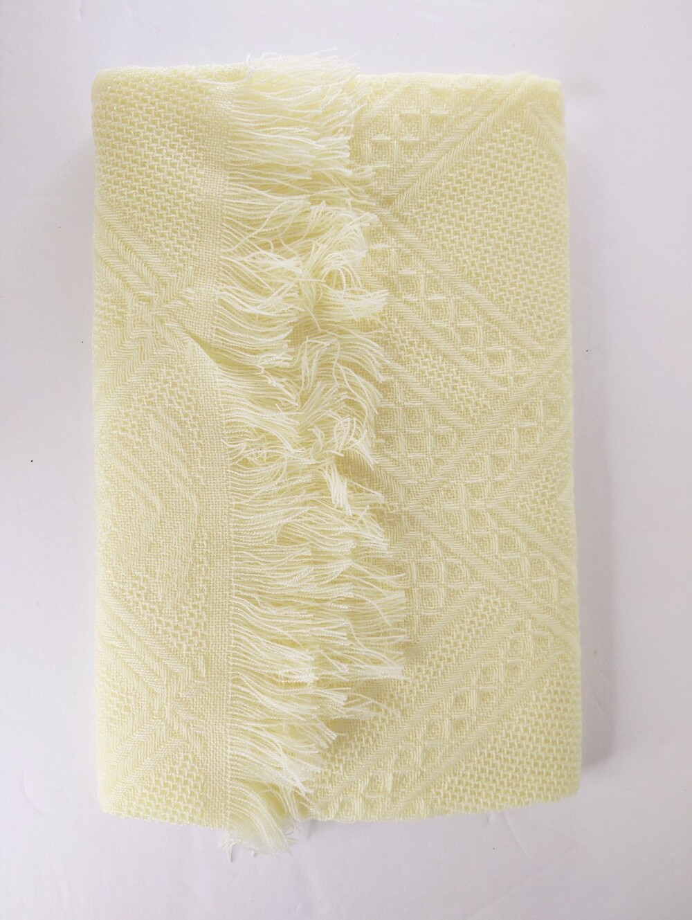 Vtg NWOT Quiltex Baby Blanket Shawl 40X40 Yellow